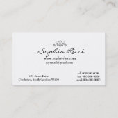 洗練された白黒ダマスク織 名刺 (裏面)