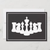 洗練された白黒チェスピース誕生日 招待状 (裏面)