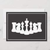 洗練された白黒チェスピース誕生日 招待状 (裏面)