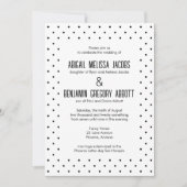 洗練された白黒ポルカドット披露宴 招待状 (正面)
