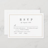 洗練された白黒ミニマル結婚リスト 出欠カード (正面/裏面)