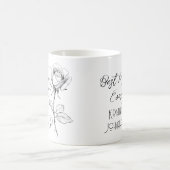 洗練された白黒ローズマザーズの日 コーヒーマグカップ (中央)