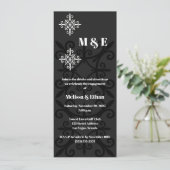 洗練された白黒婚約パーティ 招待状 (スタンド正面)