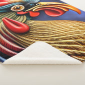 洗練された目を引くブルーゴールデンモダン シェルパブランケット (3/4)