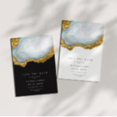 洗練された真珠の瑪瑙の写真日付を保存 招待状