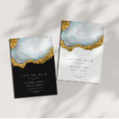 洗練された真珠の瑪瑙の写真日付を保存 招待状