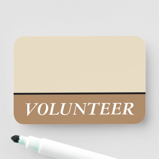 洗練された立派な「ボランティア」の名前タグ 名札 (インサイチュ)