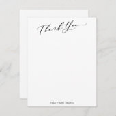 洗練された筆記 シンプル ホワイト 感謝 サンキューカード (正面/裏面)