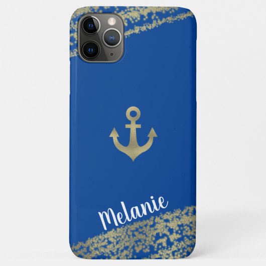 洗練された箔押しゴールドエッジ セーラー・マリーン・ブルー Case-Mate iPhoneケース (裏面)