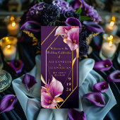 洗練された紫と金ゴールドのカラーリリー結婚ズ プログラム