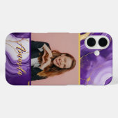 洗練された紫と金ゴールド大理石の写真 Case-Mate iPhoneケース (裏面 (横))
