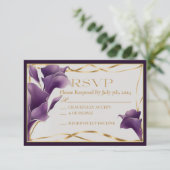 洗練された紫のカラリイ結婚ズ 出欠カード (スタンド正面)