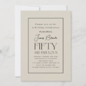 洗練された紳士の50歳の誕生日パーティー 招待状 (正面)