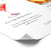 洗練された結婚シグネチャーカクテルメニュー ポスター (角)