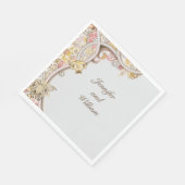 洗練された結婚フローラのパーソナライズ名 スタンダードランチョンナプキン (角)