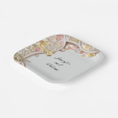 洗練された結婚フローラのパーソナライズ名 ペーパープレート (傾斜あり)