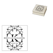 洗練された結婚モノグラムオーナメントイニシャル ラバースタンプ (押印)