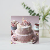 洗練された結婚5周年記念 招待状 (スタンド正面)