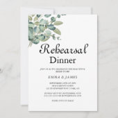 洗練された緑のリハーサルディナー招待状 招待状 (正面)