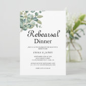 洗練された緑のリハーサルディナー招待状 招待状 (スタンド正面)