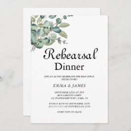 洗練された緑のリハーサルディナー招待状 招待状