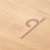 洗練された線ジオメト結婚リカルTerra Cotta ID983 アクリル招待状 (レイダウン)