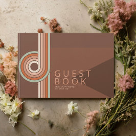 洗練された線ジオメト結婚リカルTerra Cotta ID983 ゲストブック