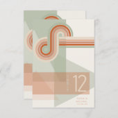 洗練された線ジオメト結婚リカルTerra Cotta ID983 招待状 (正面/裏面)