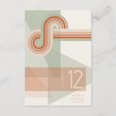 洗練された線ジオメト結婚リカルTerra Cotta ID983 招待状 (正面)