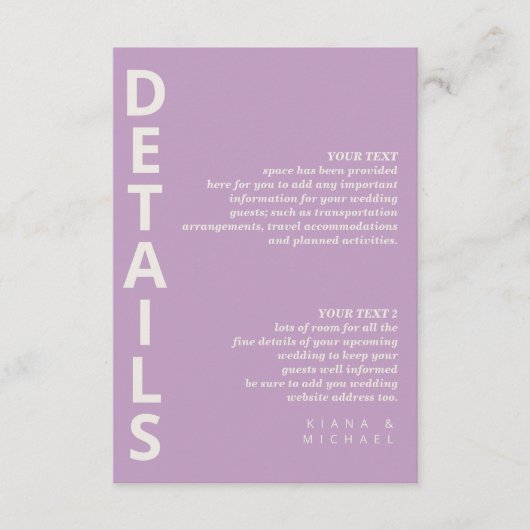 洗練された線分ジオメトリ詳細バイオレットID983 エンクロージャーカード (正面)