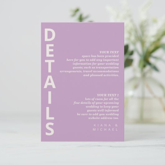 洗練された線分ジオメトリ詳細バイオレットID983 エンクロージャーカード (スタンド正面)