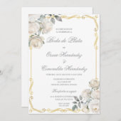 洗練された編集可能な銀婚式 招待状 (正面/裏面)