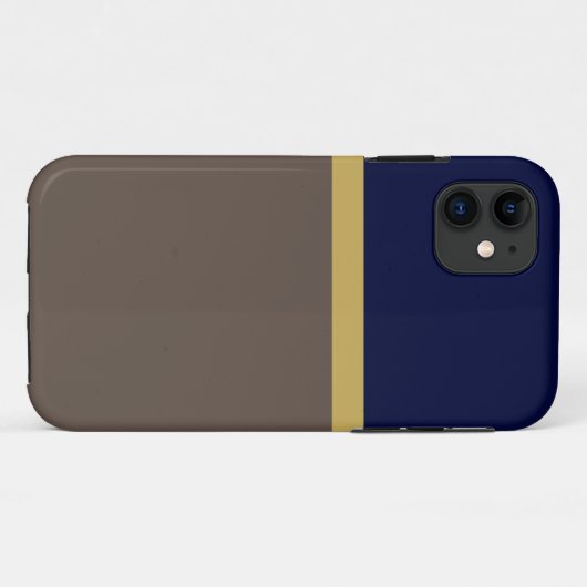 洗練された縞模様ブラウン深いネイビーブルーカラーブロック Case-Mate iPhoneケース (裏面(横))