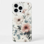 洗練された繊細な花々 水彩アート iPhoneケース (裏面)