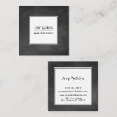 洗練された繊細な黒板の背はっきりした景 スクエア名刺 (正面/裏面)