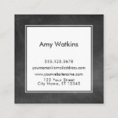 洗練された繊細な黒板の背はっきりした景 スクエア名刺 (裏面)