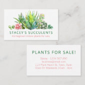 洗練された自家栽培の多汁植物 名刺 (正面/裏面)