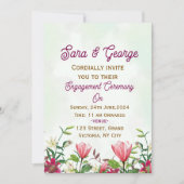 洗練された花のエンゲージメント招待状 招待状 (正面)