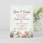 洗練された花のエンゲージメント招待状 招待状 (スタンド正面)
