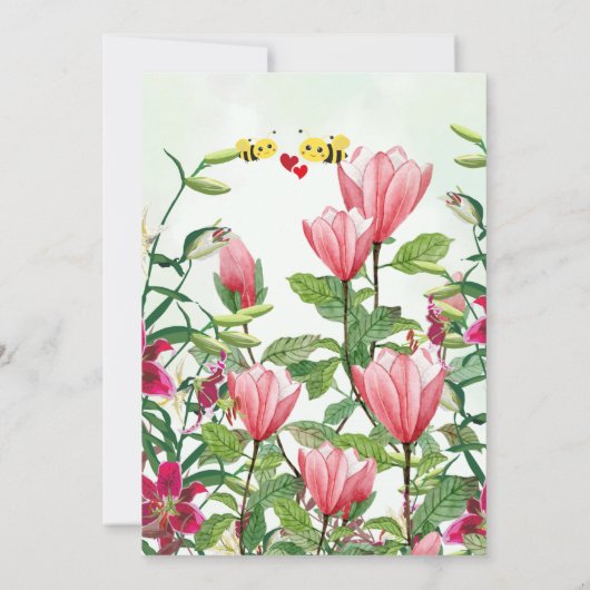 洗練された花のエンゲージメント招待状 招待状 (裏面)