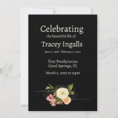 洗練された花の葬儀プログラム 招待状 (正面)