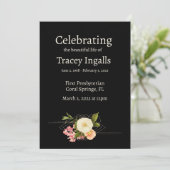 洗練された花の葬儀プログラム 招待状 (スタンド正面)