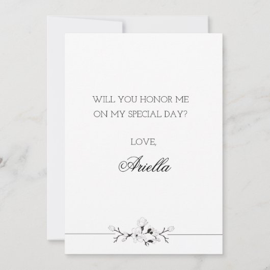 洗練された花嫁メイド 招待状 (裏面)