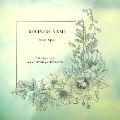 洗練された花柄のボーダーラウンジサロン事業名 ウィンドウサイン (シート3)