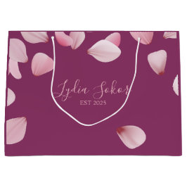 洗練された花柄の紙製ギフトバッグ ラージペーパーバッグ