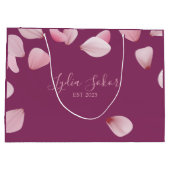 洗練された花柄の紙製ギフトバッグ ラージペーパーバッグ (裏面)