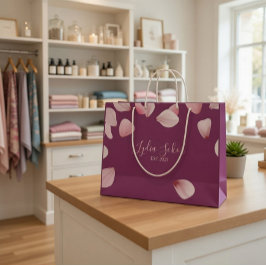 洗練された花柄の紙製ギフトバッグ ラージペーパーバッグ