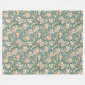 洗練された芸術工芸品ブランケットモリスアイコニックプリント フリースブランケット (正面(横))