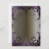 洗練された華美深いパープル卒業パーティー 招待状 (裏面)