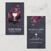 洗練された表現豊かなワイングラス 名刺 (正面/裏面)